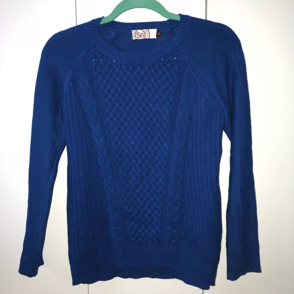 SO Bright Blue Knit Sweater
